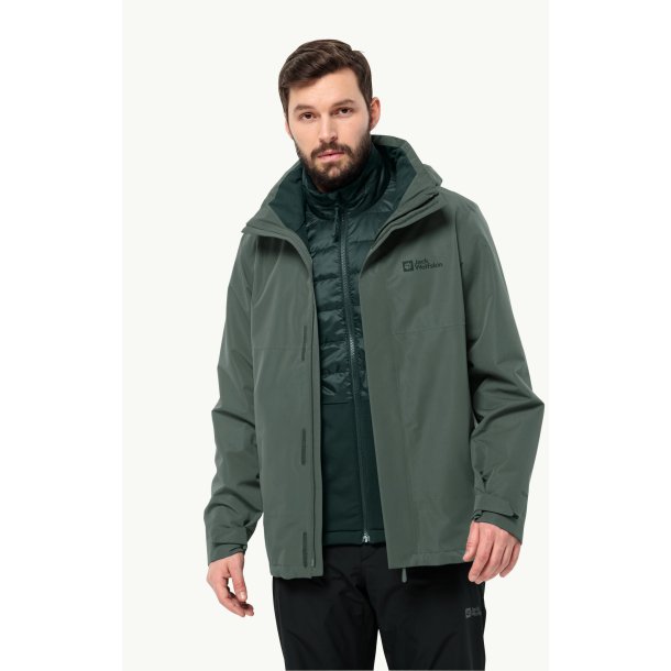 Jack Wolfskin Luntal 3 i 1 jakke Hedge Green