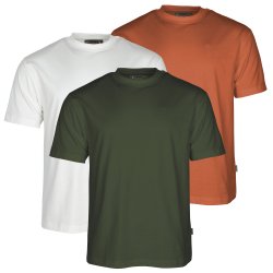 Pinewood 3 pack T-shirt white/Pine/b.orange