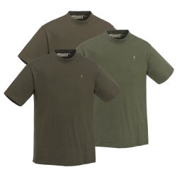 Pinewood 3 pack T-shirt green/H.brown/Khaki