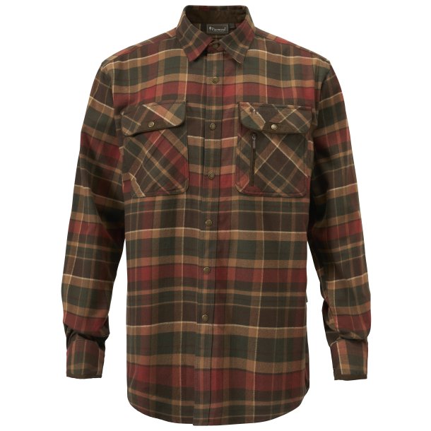 Pinewood Prestwick Exclusive skjorte terracotta mrkgrn